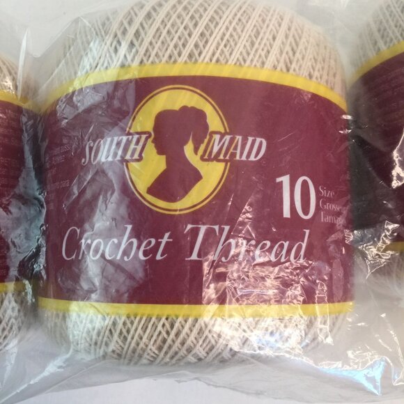 South Maid 100% Mercerized Cotton Crochet Thread Size 10 Ecru 350 Yards Lot of 3 - Picture 2 of 5